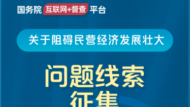 肏吧愿肏哪肏哪视频在线在线观看国务院“互联网+督查”平台公开征集阻碍民营经济发展壮大问题线索